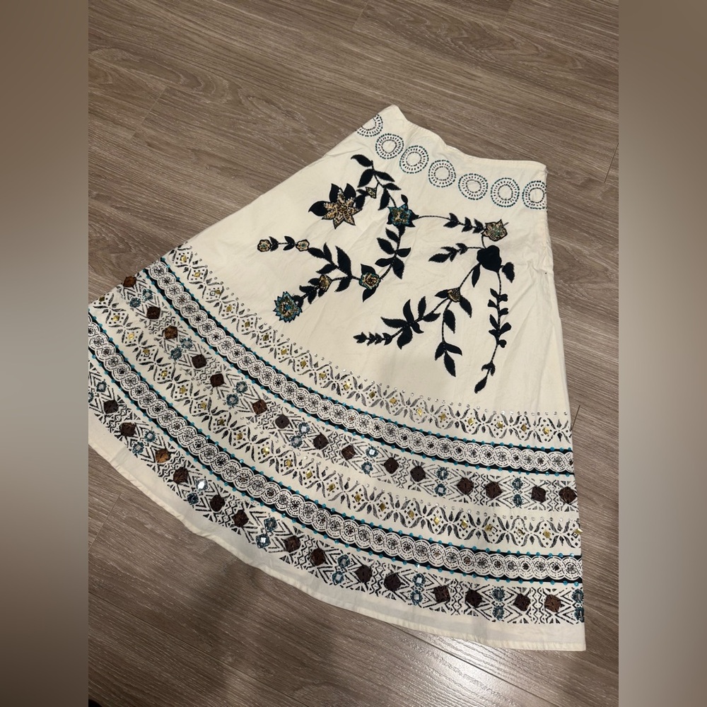 Vintage Embellished Midi Skirt